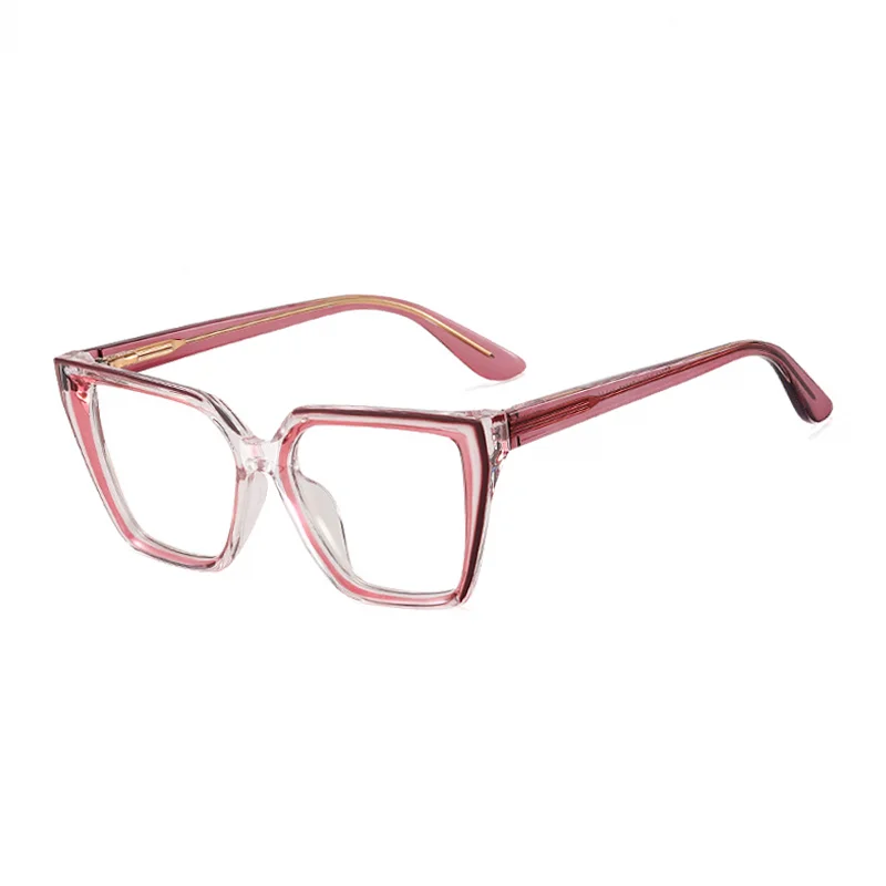 Ralferty Women's Full Rim Square Cat Eye Acetate Eyeglasses R97714 Full Rim Ralferty C4 Pink Cameo CHINA 