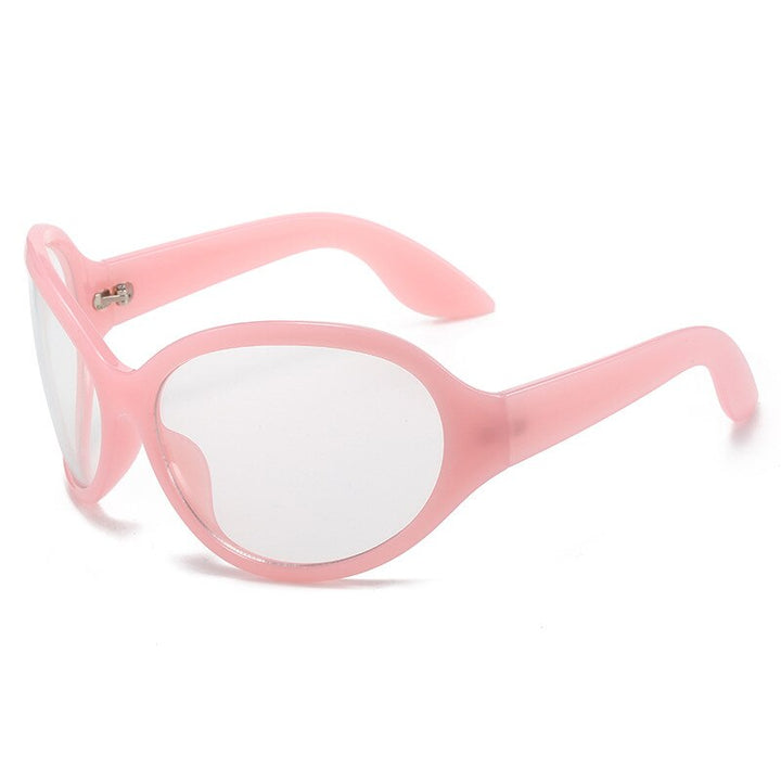 CCSpace Women's Full Rim Oversized Oval PC Eyeglasses 56356 Full Rim CCspace Pink  