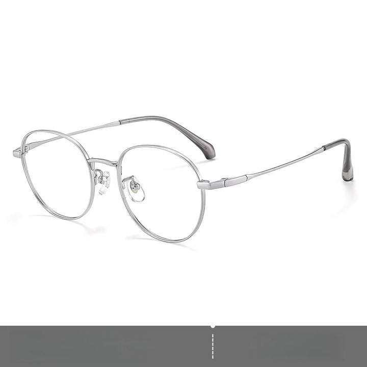 Yimaruili Unisex Full Rim Round Pure Titanium Eyeglasses 23822 — view 7 | Yimaruili at FuzWeb