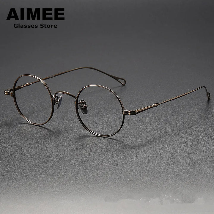 Aimee Unisex Full Rim Round Titanium Eyeglasses 5005 Full Rim Aimee Bronze  