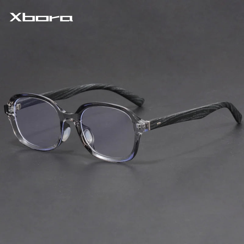 Xbora Unisex Full Rim Big Oval Tr 90 Alloy Eyeglasses 508501