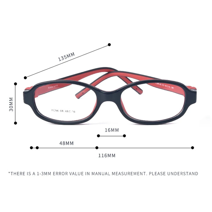 Secg Unisex Children's Full Rim Oval Silicone Titanium Eyeglasses 219648