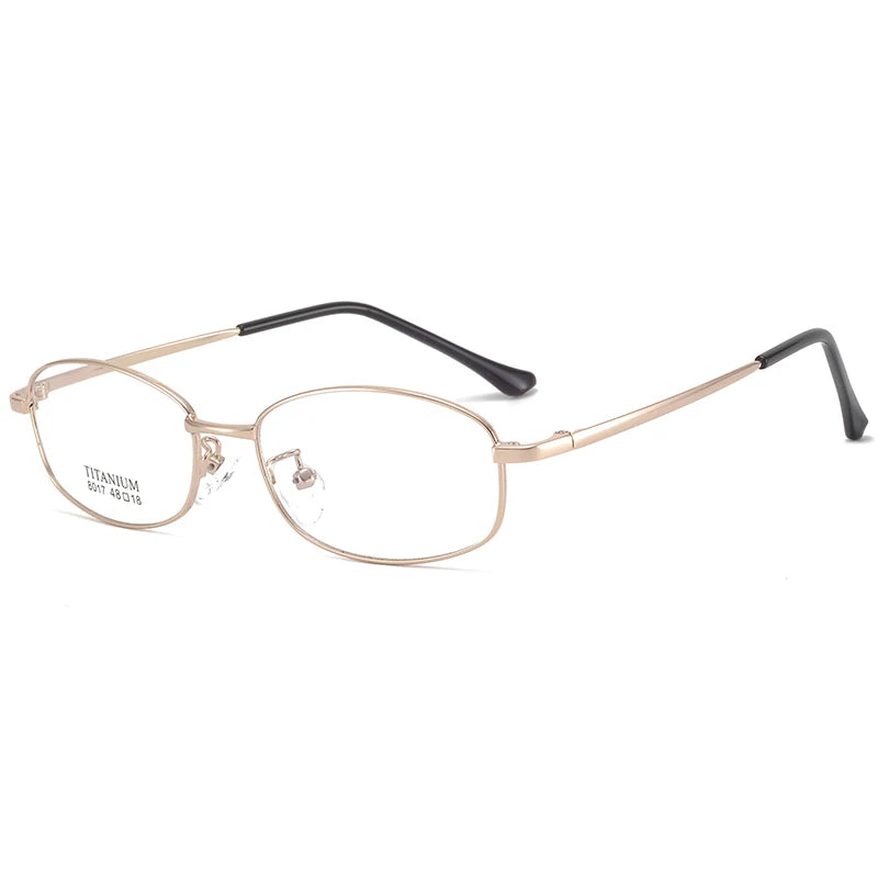 Bclear Women's Full Rim Oval Square Titanium Eyeglasses 48017 Full Rim Bclear Gold  