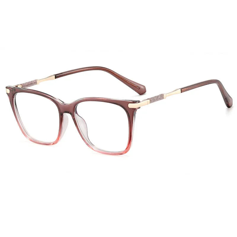 CCspace Women's Full Rim Square Tr 90 Titanium Reading Glasses 312723