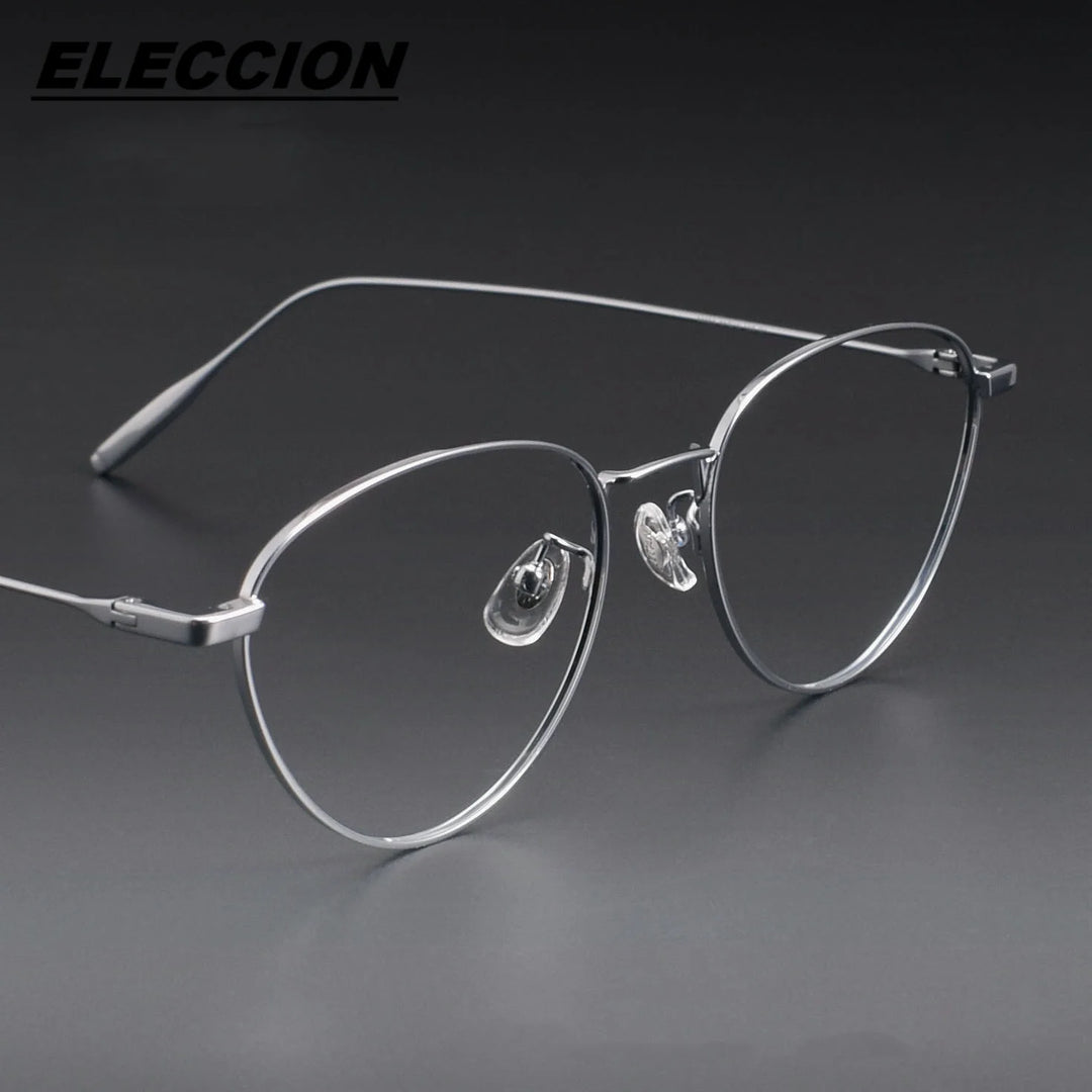 Eleccion Unisex Full Rim Oval Cat Eye Titanium Eyeglasses 30885