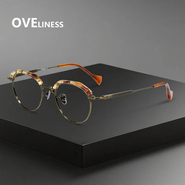 Oveliness Women's Full Rim Oval Acetate Titanium Eyeglasses 96020