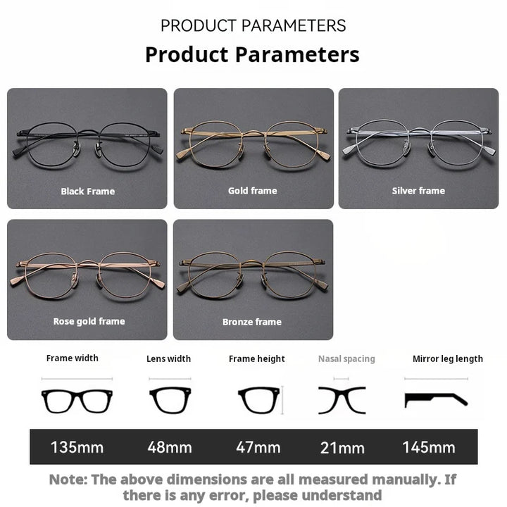 Momoja Women's Full Rim Polygon Square Titanium Eyeglasses 72184