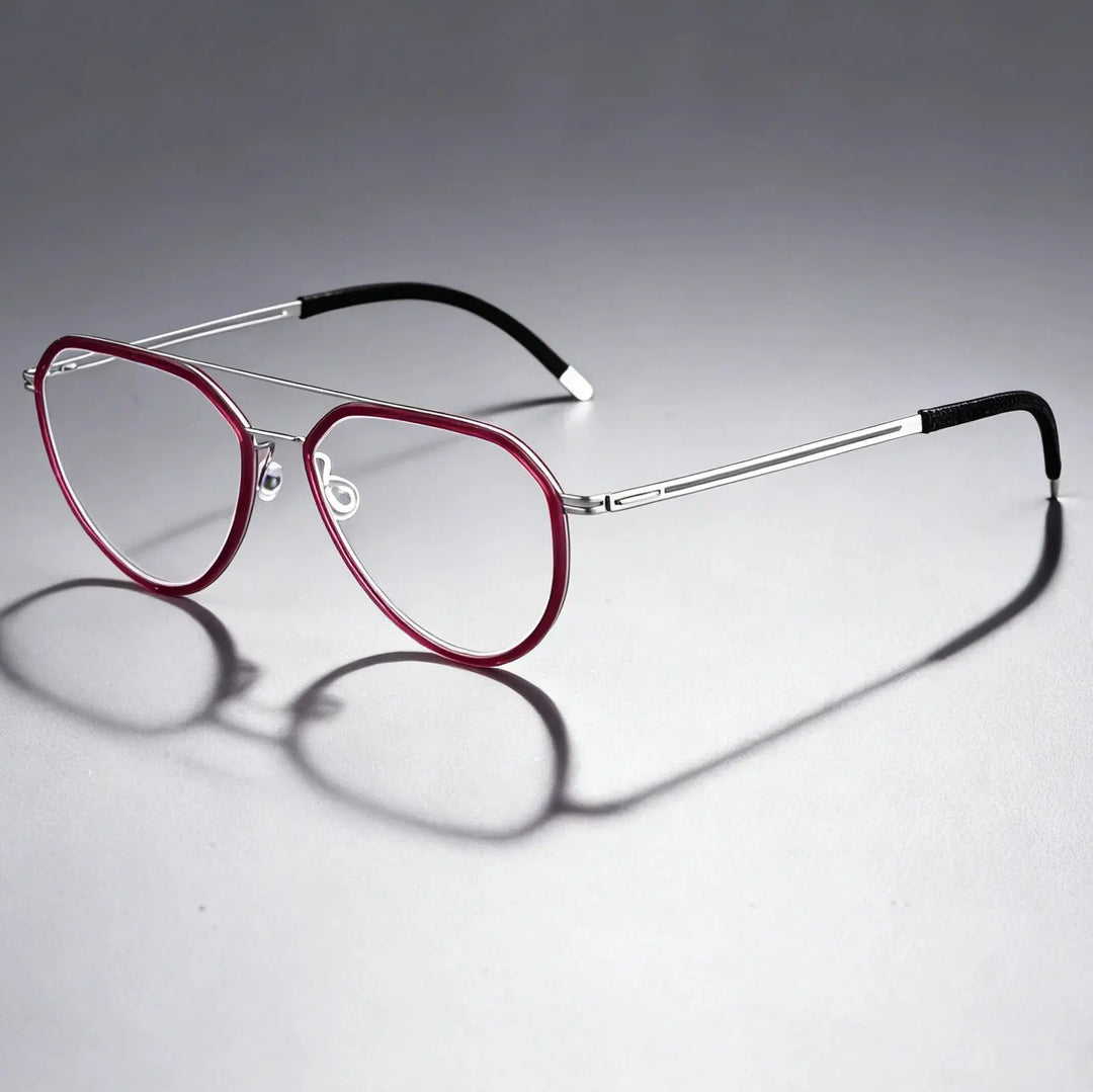 Bobbie 472841 Unisex Acetate Full Rim Oval Double Bridge Titanium Frames — view 1 | Bobbie at FuzWeb