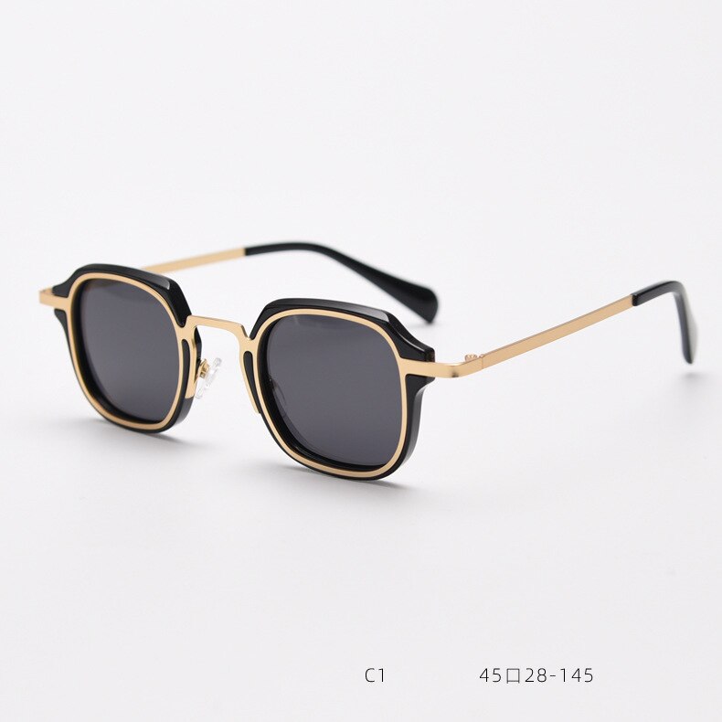 CCSpace Unisex Full Rim Polygonal Tr 90 Titanium Polarized Sunglasses 55689 Sunglasses CCspace Sunglasses B-Black 55689 
