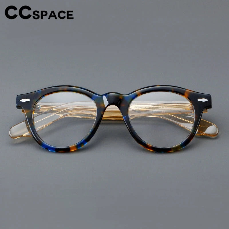 CCspace Women's Full Rim Round Thick Acetate Eyeglasses 301369 Full Rim CCspace   