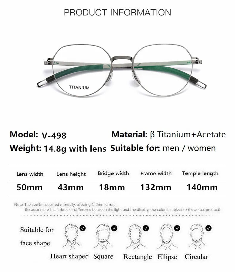 Aimee Unisex Full Rim Flat Top Round Titanium Acetate Eyeglasses 49819 Full Rim Aimee   