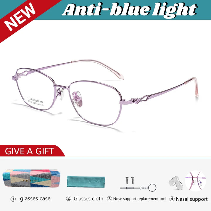 Vicky Women's Full Rim Square Oval Alloy Reading Glasses 81024