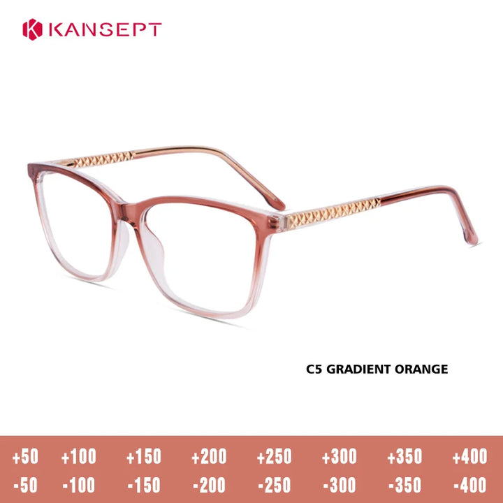 Kansept Unisex Full Rim Square Tr 90 Alloy Reading Glasses 25002