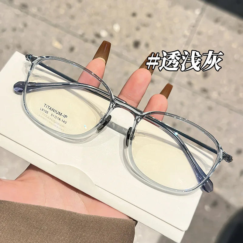 Zirosat Women's Full Rim Square Titanium Acetate Eyeglasses 9105 Full Rim Zirosat C5