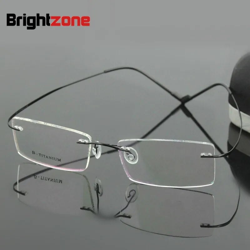 Brightzone Women's Rimless Square Screwless Titanium Eyeglasses 55956 Rimless Brightzone