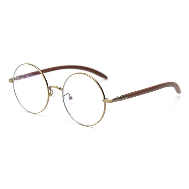 Yimaruili Unisex Full Rim Round Alloy Tr 90 Eyeglasses 00102 Full Rim Yimaruili Eyeglasses   