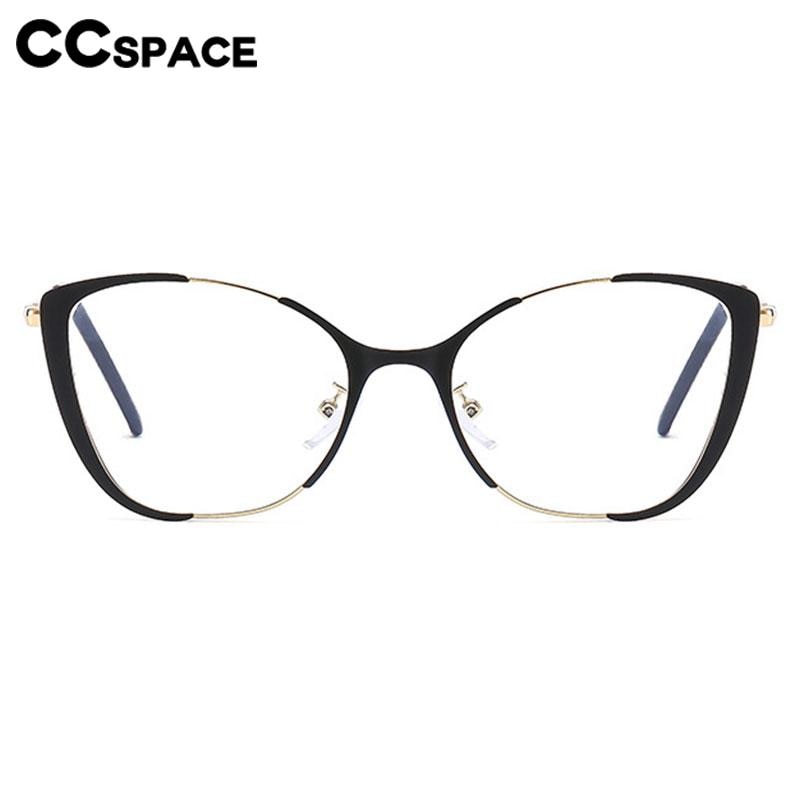 CCSpace Women's Full Rim Square Cat Eye Alloy Eyeglasses 56802 Full Rim CCspace   