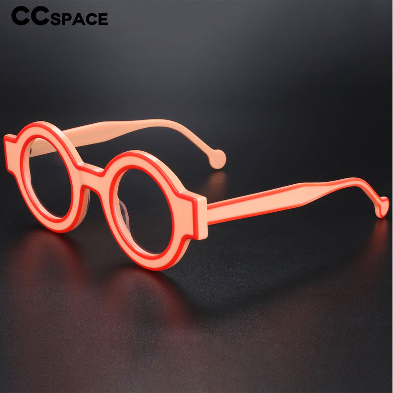 CCspace Women's Full Rim Round Acetate Eyeglasses 56499 Full Rim CCspace   