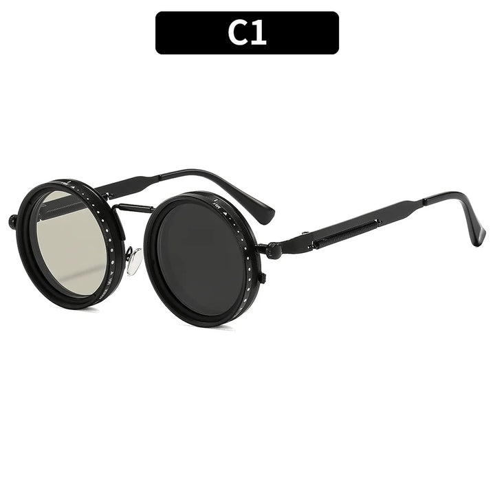 CCspace Unisex Full Rim Round Alloy Mr-3 Polarized Sunglasses 309654