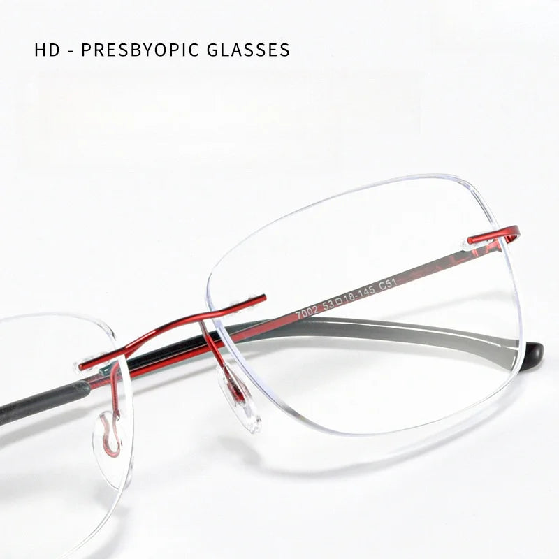 KatKani Women's Rimless Square Titanium Reading Glasses 7002 Reading Glasses KatKani Eyeglasses   