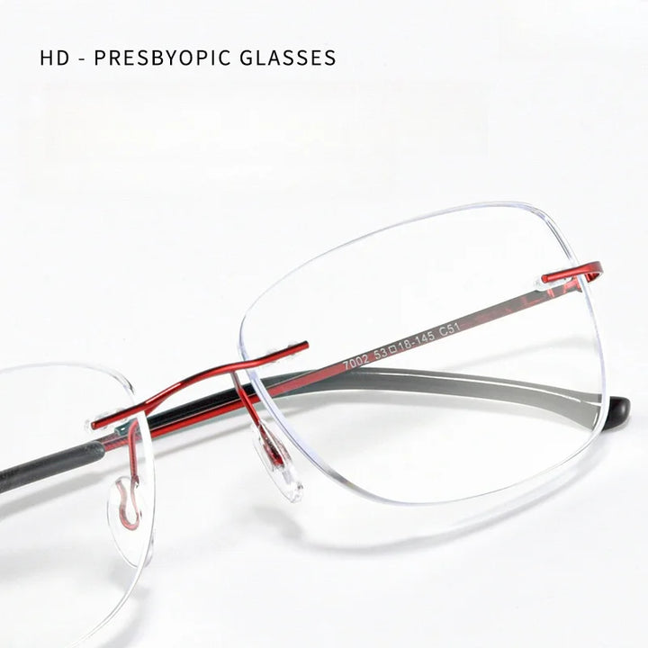 KatKani Women's Rimless Square Titanium Reading Glasses 7002 Reading Glasses KatKani Eyeglasses   