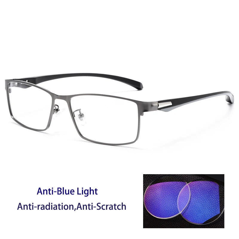 Kocolior Men's Full Rim Square Alloy Reading Glasses 66071