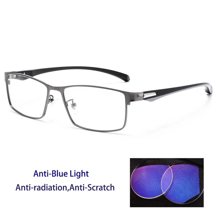 Kocolior Men's Full Rim Square Alloy Reading Glasses 66071