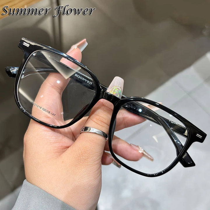 Summer Flower Women's Full Rim Square Tr 90 Titanium Eyeglasses 51018