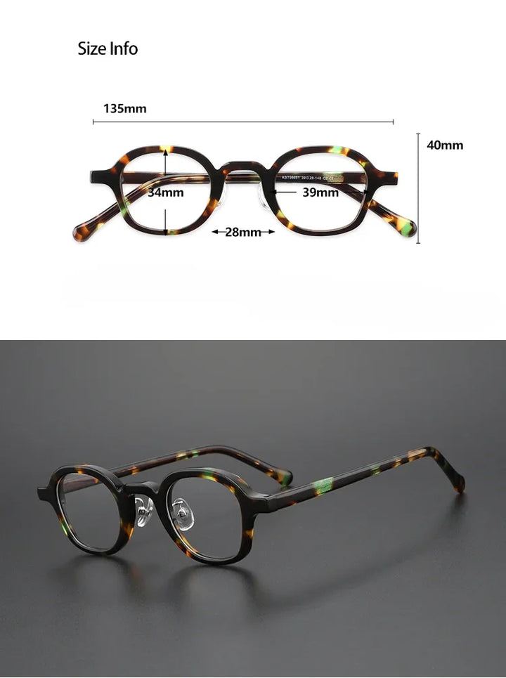 Hewei Unisex Full Rim Small Round Acetate Eyeglasses 2839 Full Rim Hewei   