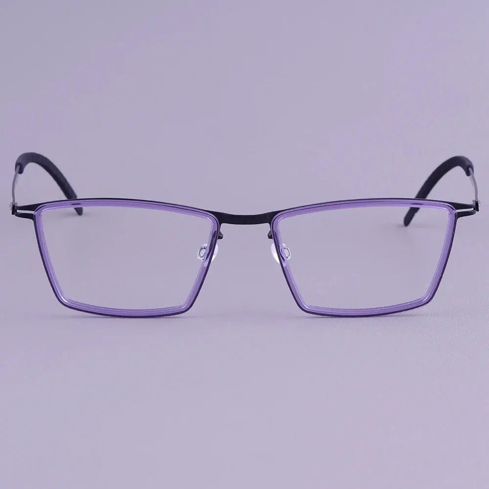 Bobbie 460391 Unisex Acetate Screwless Full Rim Square Titanium Frames — view 1 | Bobbie at FuzWeb