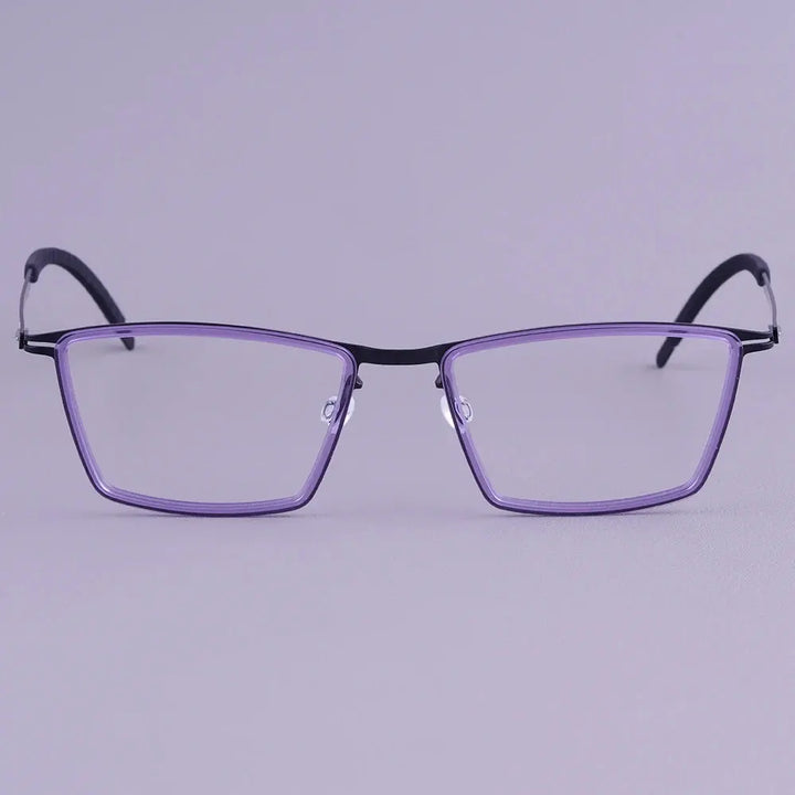 Bobbie 460391 Unisex Acetate Screwless Full Rim Square Titanium Frames — view 1 | Bobbie at FuzWeb