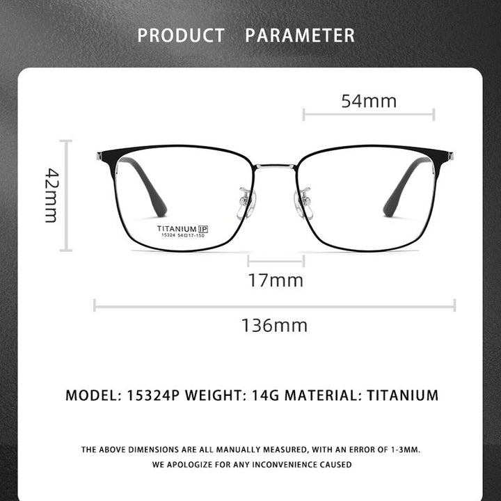 KatKani Unisex Full Rim Square Titanium Eyeglasses 15324p Full Rim KatKani Eyeglasses   