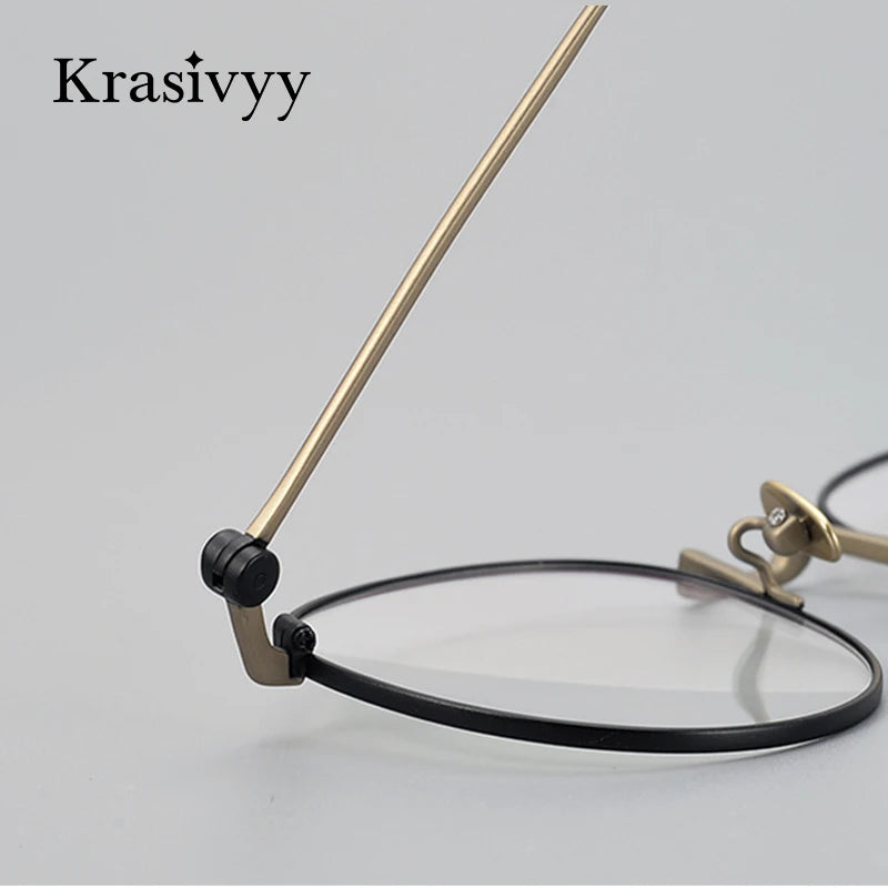 Krasivyy Unisex Full Rim Round Titanium Eyeglasses Kr871 Full Rim Krasivyy   