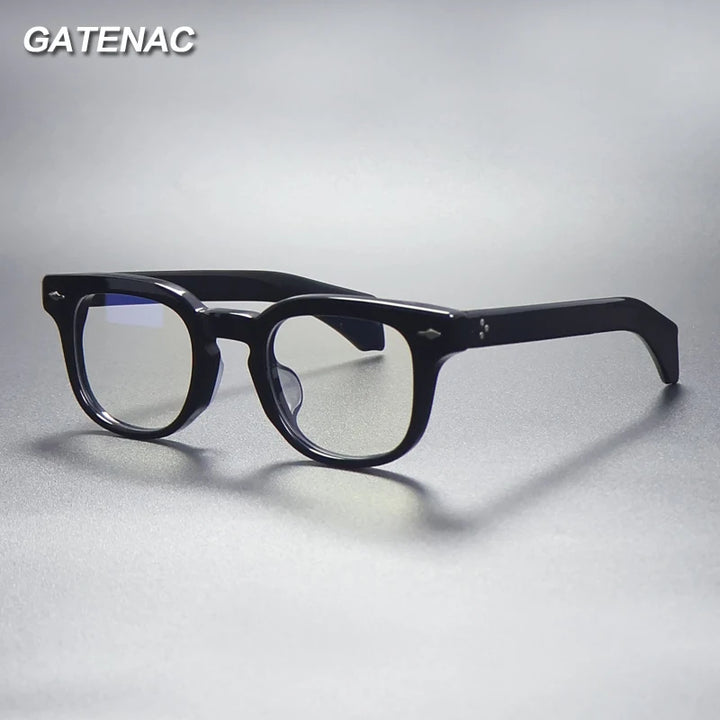 Gatenac Unisex Full Rim Round Square Thick Acetate Eyeglasses 71508  FuzWeb    