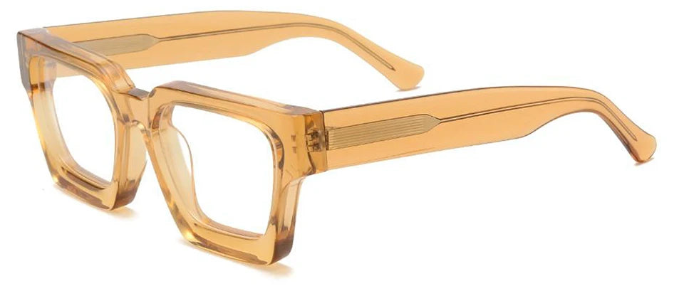 Esnbie Unisex Full Rim Square Brow Line Acetate Eyeglasses 231439