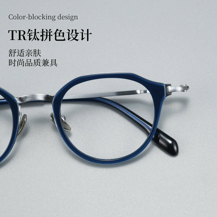 Bclear Unisex Full Rim Round Titanium Eyeglasses BSF-M80910S