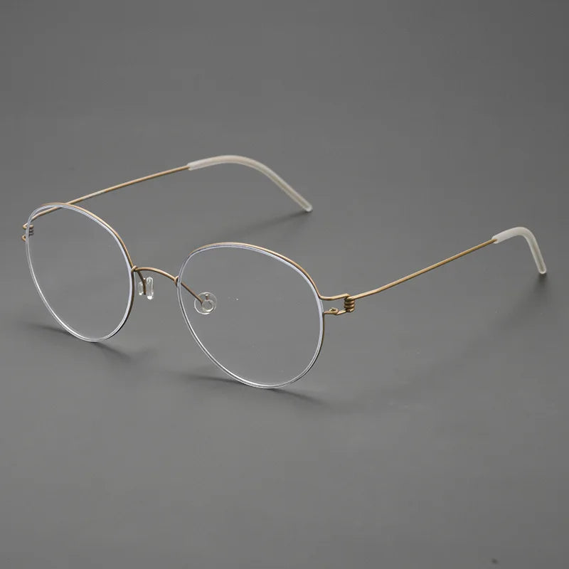 Momoja Women's Full Rim Round Screwless Titanium Eyeglasses 70176