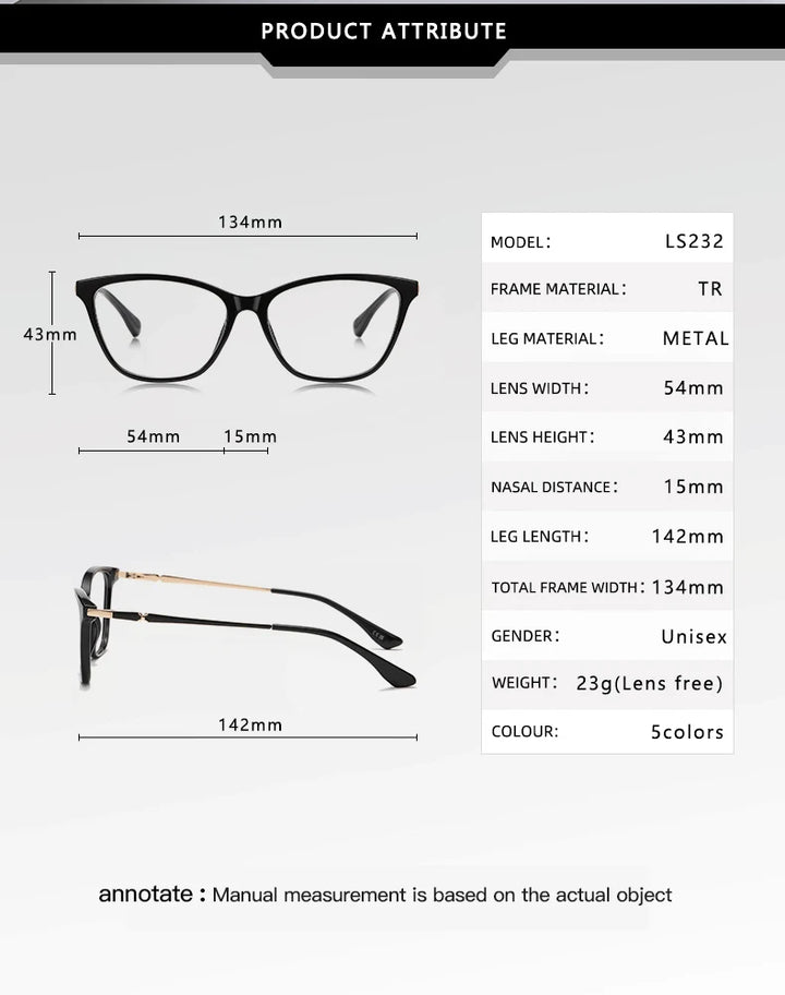 Vicky Women's Full Rim Square Cat Eye Tr 90 Alloy Reading Glasses 77232