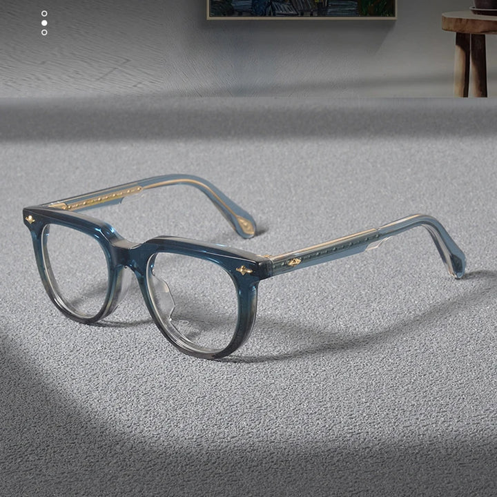 Nobler Unisex Full Rim Flat Top Square Acetate Eyeglasses 51094