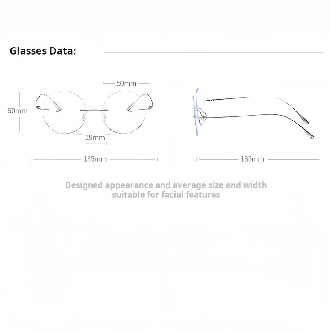 Momoja Women's Rimless Round Titanium-Alloy Eyeglasses 720176