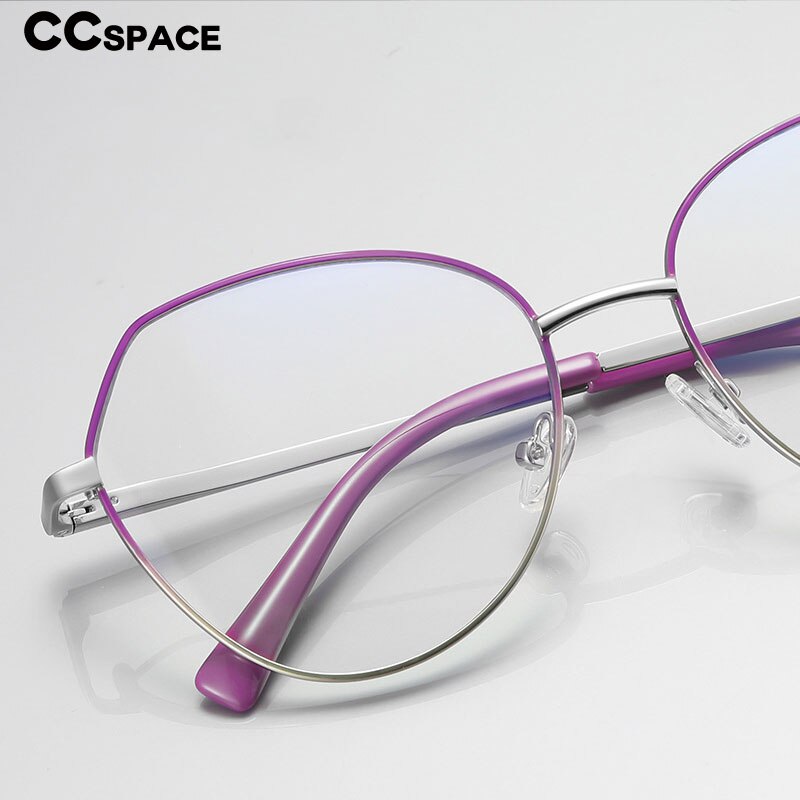 CCSpace Unisex Full RIm Irregular Square Alloy Eyeglasses 56271 Full Rim CCspace   