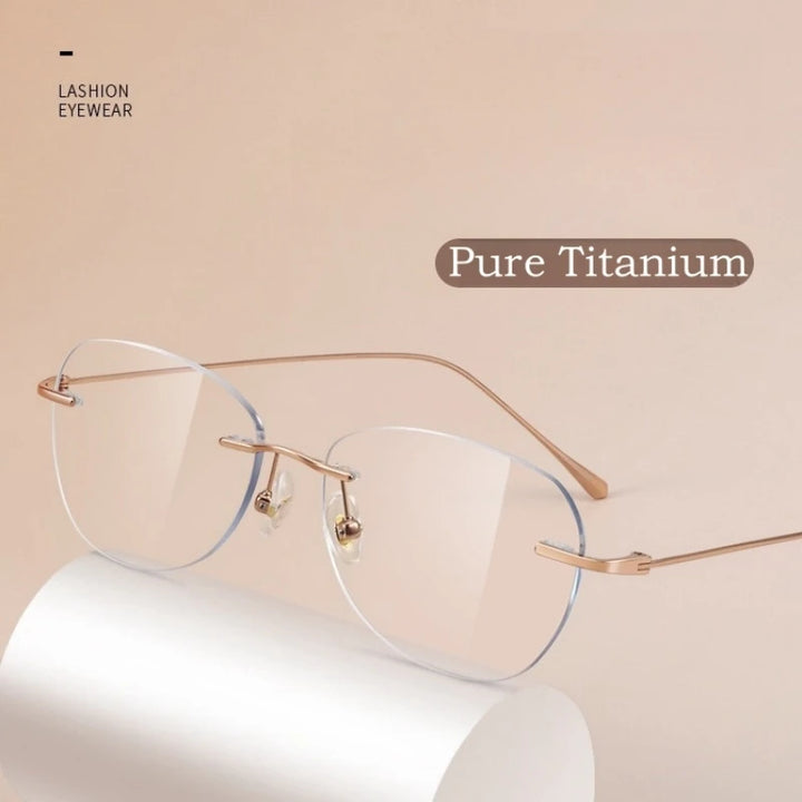 Yimaruili Women's Rimless Cat Eye Titanium Alloy Eyeglasses Y1690 Rimless Yimaruili Eyeglasses   