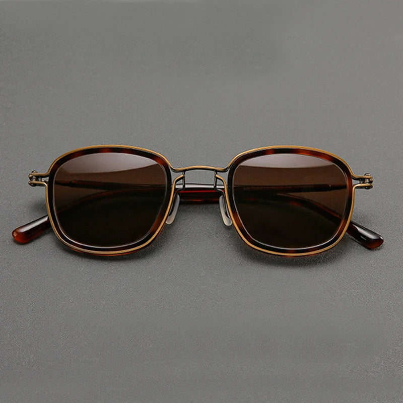 Black Mask Men Full Rim Square Titanium Polarized Sunglasses BM-A5863S