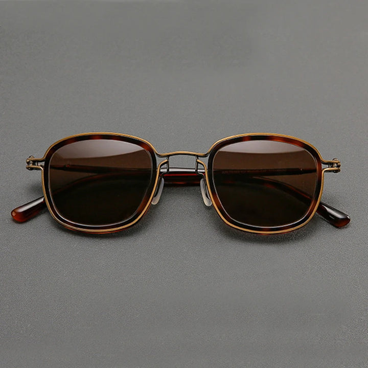 Black Mask Men Full Rim Square Titanium Polarized Sunglasses BM-A5863S
