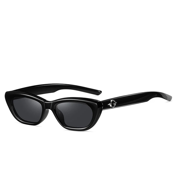 KatKani Women's Full Rim Oval Acetate Polarized Sunglasses B8204 Sunglasses KatKani Sunglasses Black  