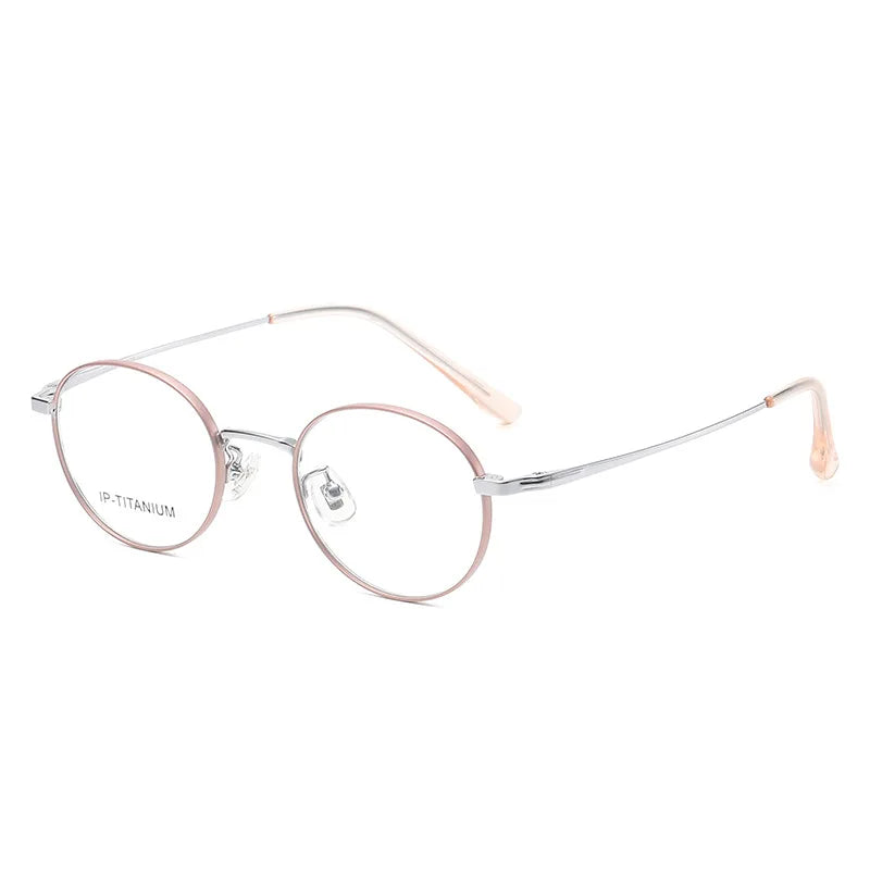 Yimaruili Women's Full Rim Oval Round Titanium Eyeglasses 698521