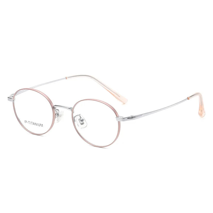 Yimaruili Women's Full Rim Oval Round Titanium Eyeglasses 698521