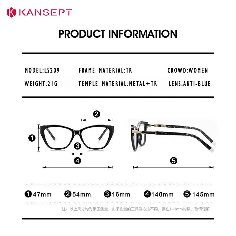 Kansept Unisex Full Rim Cat Eye Tr 90 Frames 020900 FuzWeb