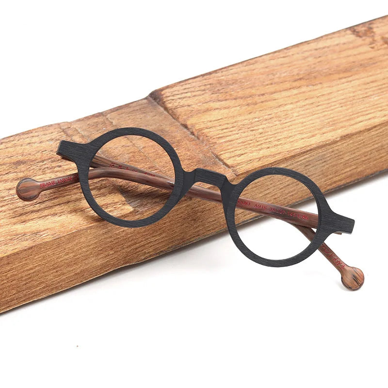 Hdcrafter Unisex Full Rim Round Small Acetate Eyeglasses A916 Full Rim Hdcrafter Eyeglasses   