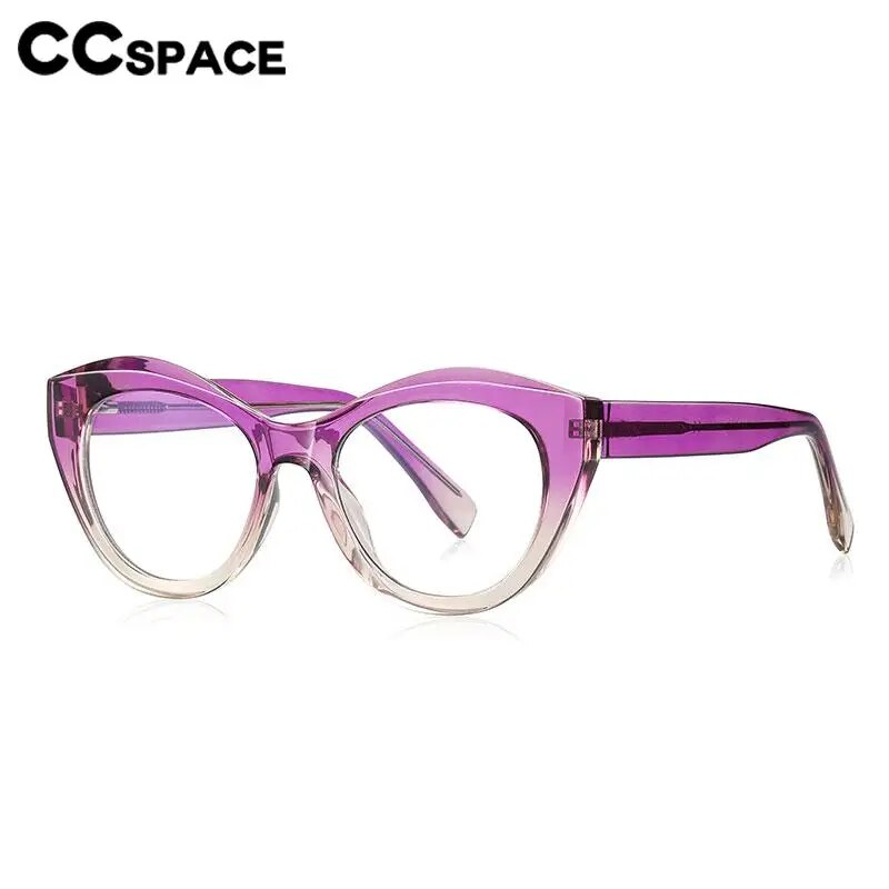 CCSpace Unisex Full Rim Cat Eye Tr 90 Titanium Eyeglasses 57035 Full Rim CCspace   